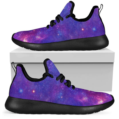 Purple Stardust Cloud Galaxy Space Print Mesh Knit Shoes GearFrost