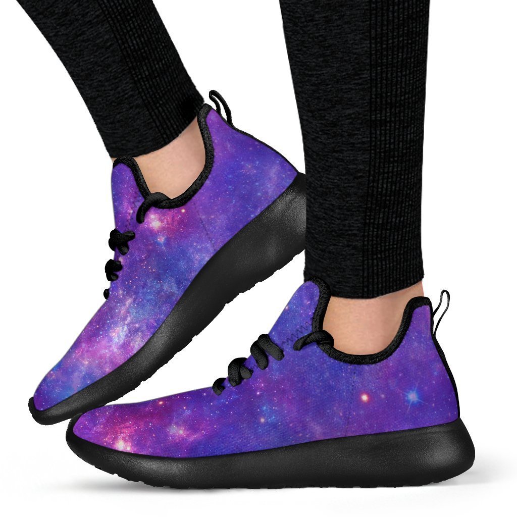 Purple Stardust Cloud Galaxy Space Print Mesh Knit Shoes GearFrost