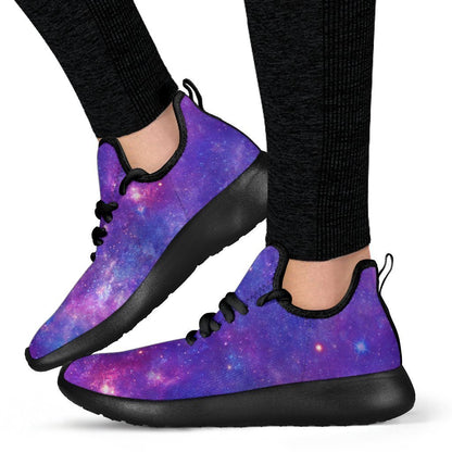 Purple Stardust Cloud Galaxy Space Print Mesh Knit Shoes GearFrost