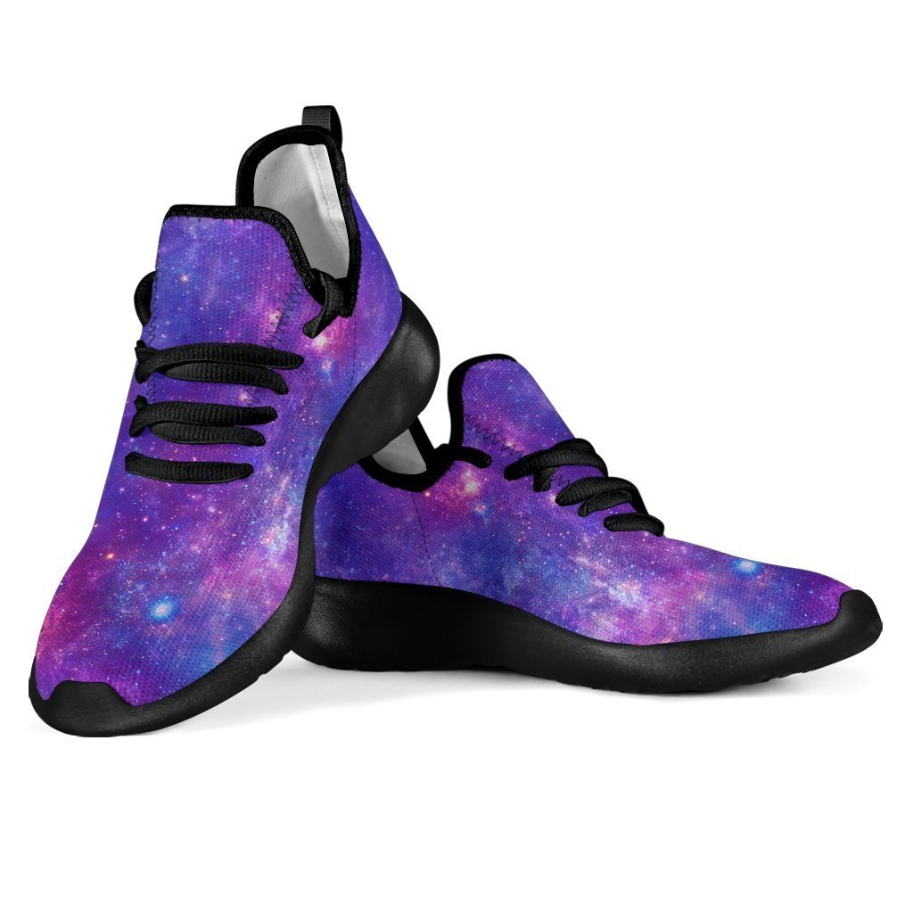 Purple Stardust Cloud Galaxy Space Print Mesh Knit Shoes GearFrost