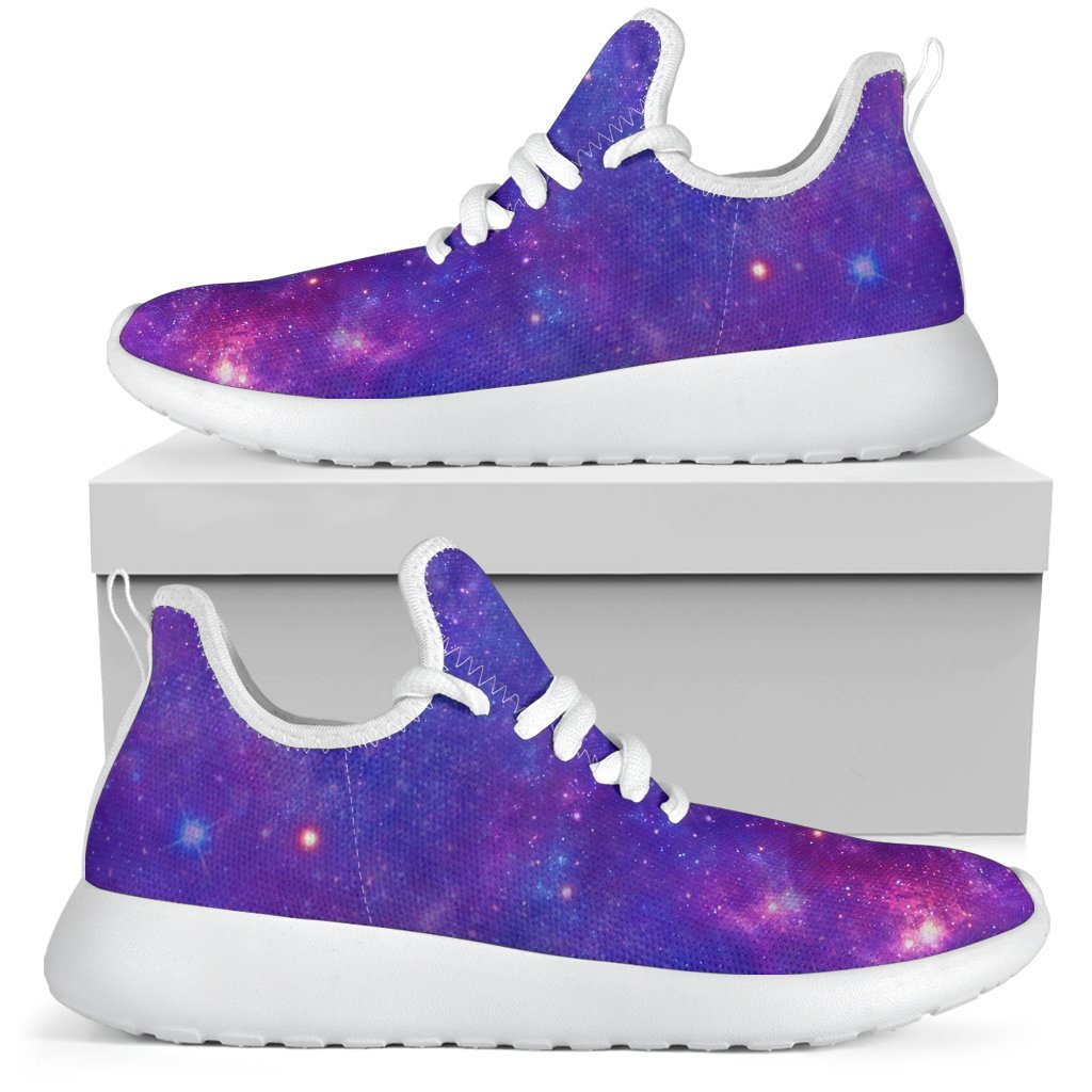 Purple Stardust Cloud Galaxy Space Print Mesh Knit Shoes GearFrost