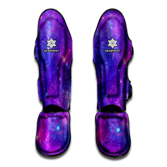 Purple Stardust Cloud Galaxy Space Print Muay Thai Shin Guard