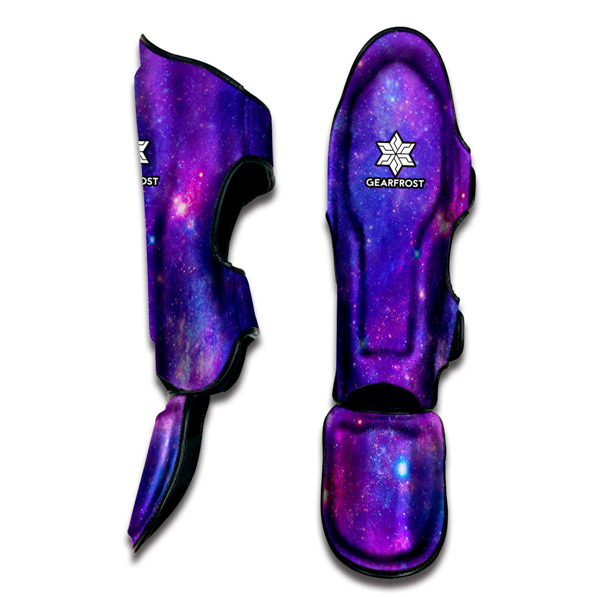Purple Stardust Cloud Galaxy Space Print Muay Thai Shin Guard