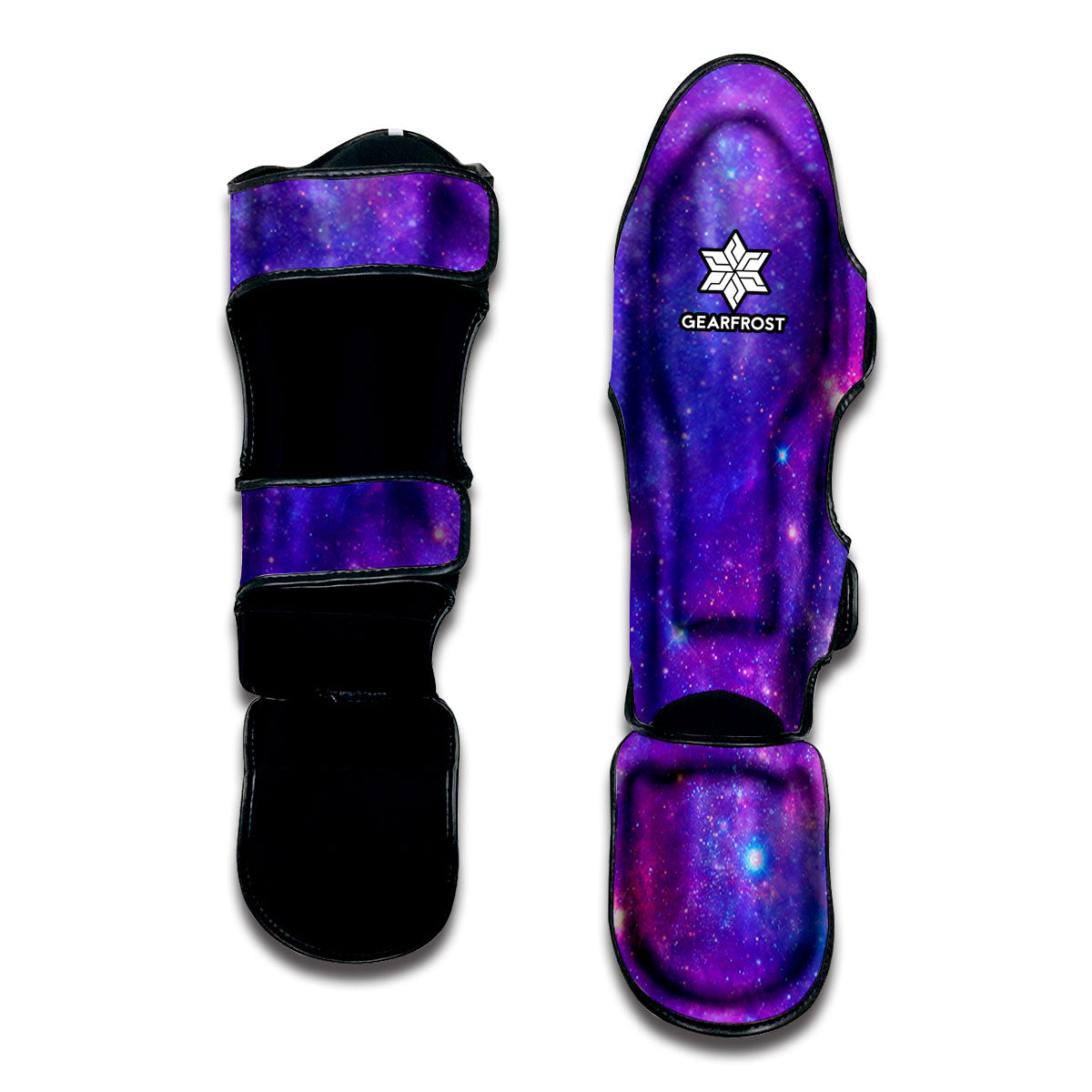 Purple Stardust Cloud Galaxy Space Print Muay Thai Shin Guard