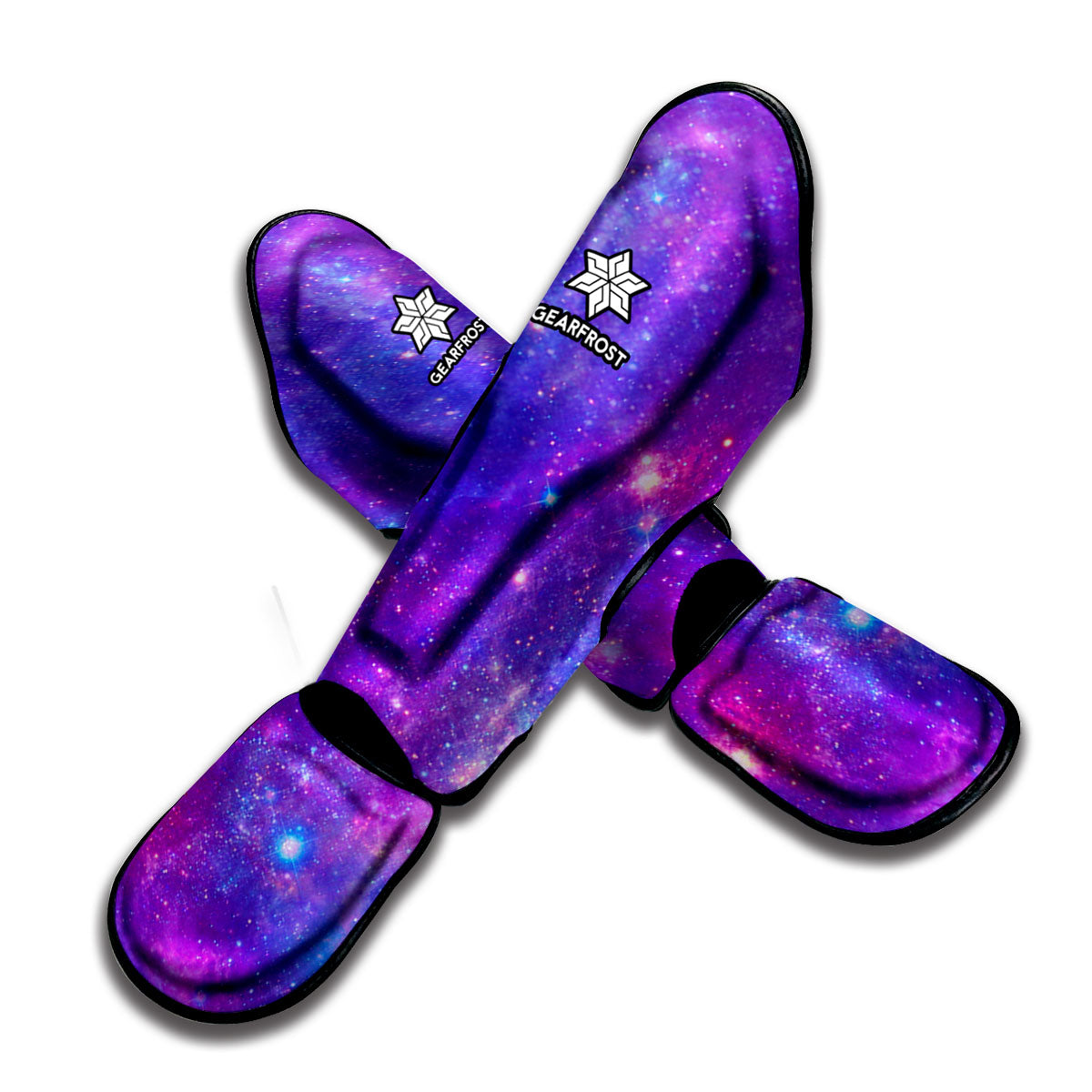 Purple Stardust Cloud Galaxy Space Print Muay Thai Shin Guard