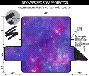 Purple Stardust Cloud Galaxy Space Print Oversized Sofa Protector