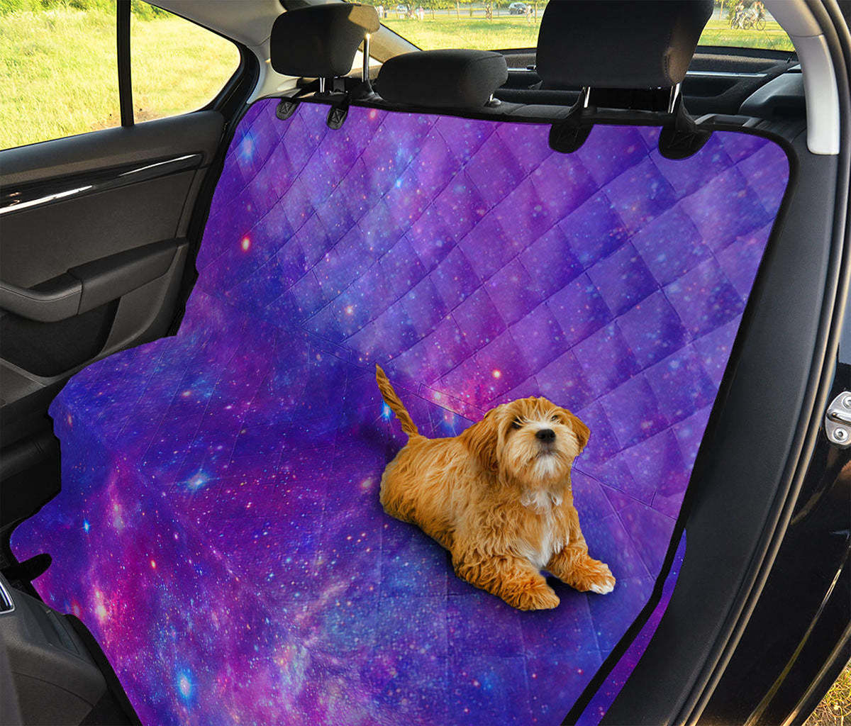 Purple Stardust Cloud Galaxy Space Print Pet Car Back Seat Cover