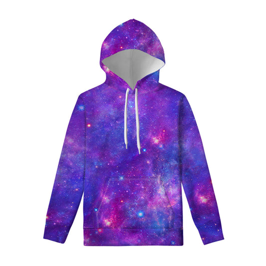 Purple Stardust Cloud Galaxy Space Print Pullover Hoodie
