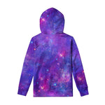 Purple Stardust Cloud Galaxy Space Print Pullover Hoodie