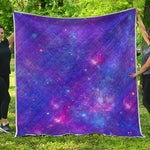 Purple Stardust Cloud Galaxy Space Print Quilt