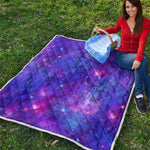 Purple Stardust Cloud Galaxy Space Print Quilt