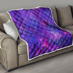 Purple Stardust Cloud Galaxy Space Print Quilt