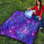 Purple Stardust Cloud Galaxy Space Print Quilt