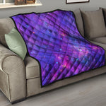 Purple Stardust Cloud Galaxy Space Print Quilt