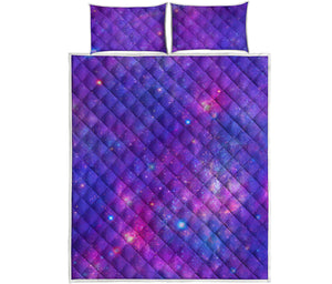 Purple Stardust Cloud Galaxy Space Print Quilt Bed Set