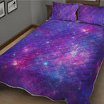 Purple Stardust Cloud Galaxy Space Print Quilt Bed Set