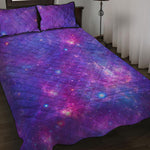 Purple Stardust Cloud Galaxy Space Print Quilt Bed Set