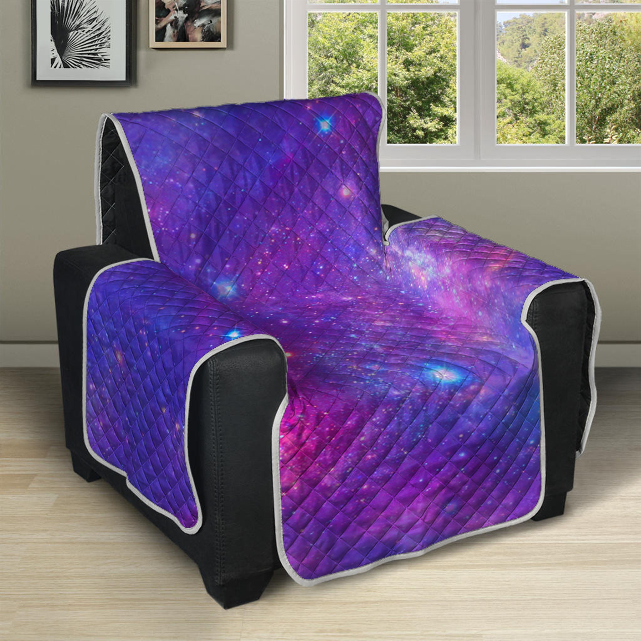 Purple Stardust Cloud Galaxy Space Print Recliner Protector