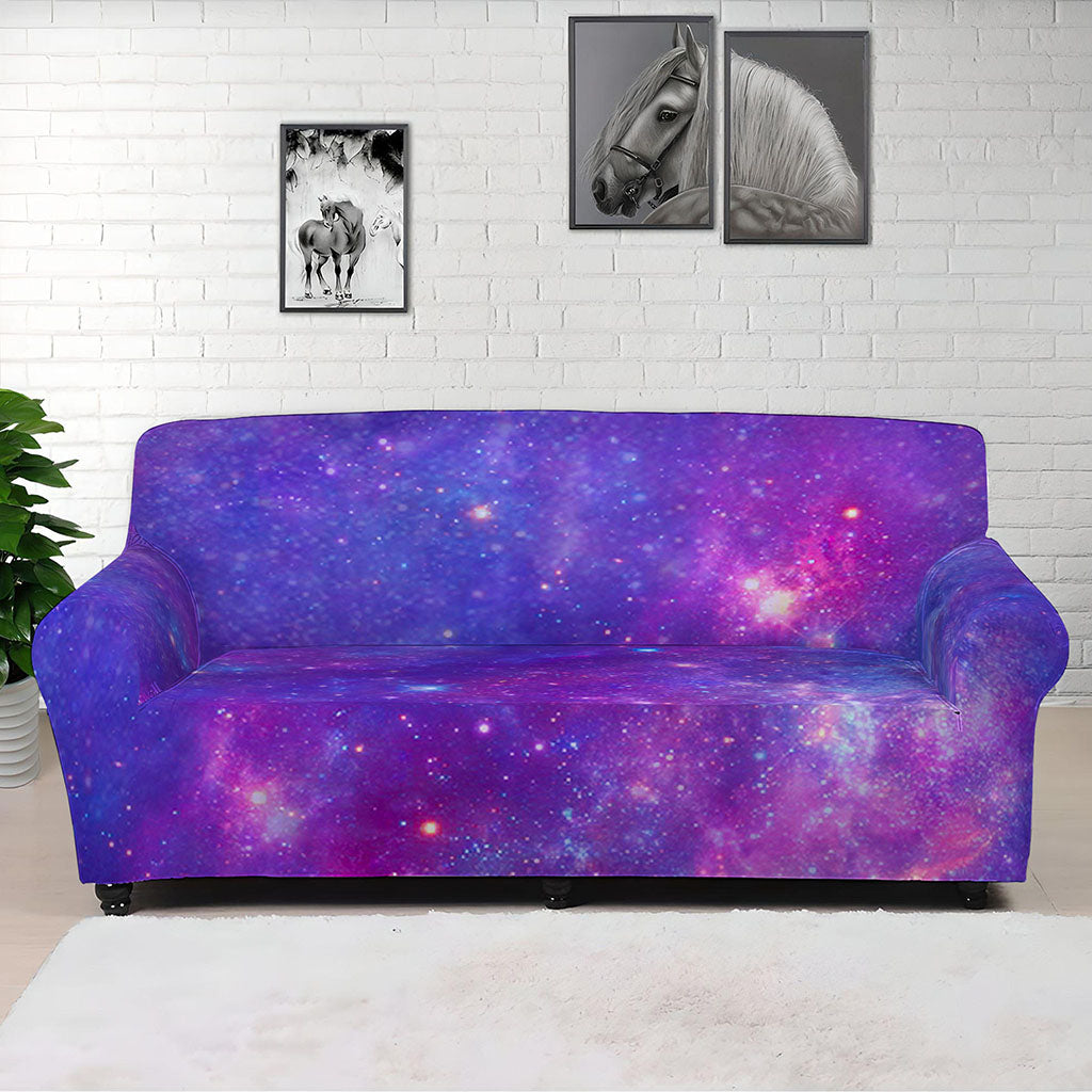 Purple Stardust Cloud Galaxy Space Print Sofa Cover