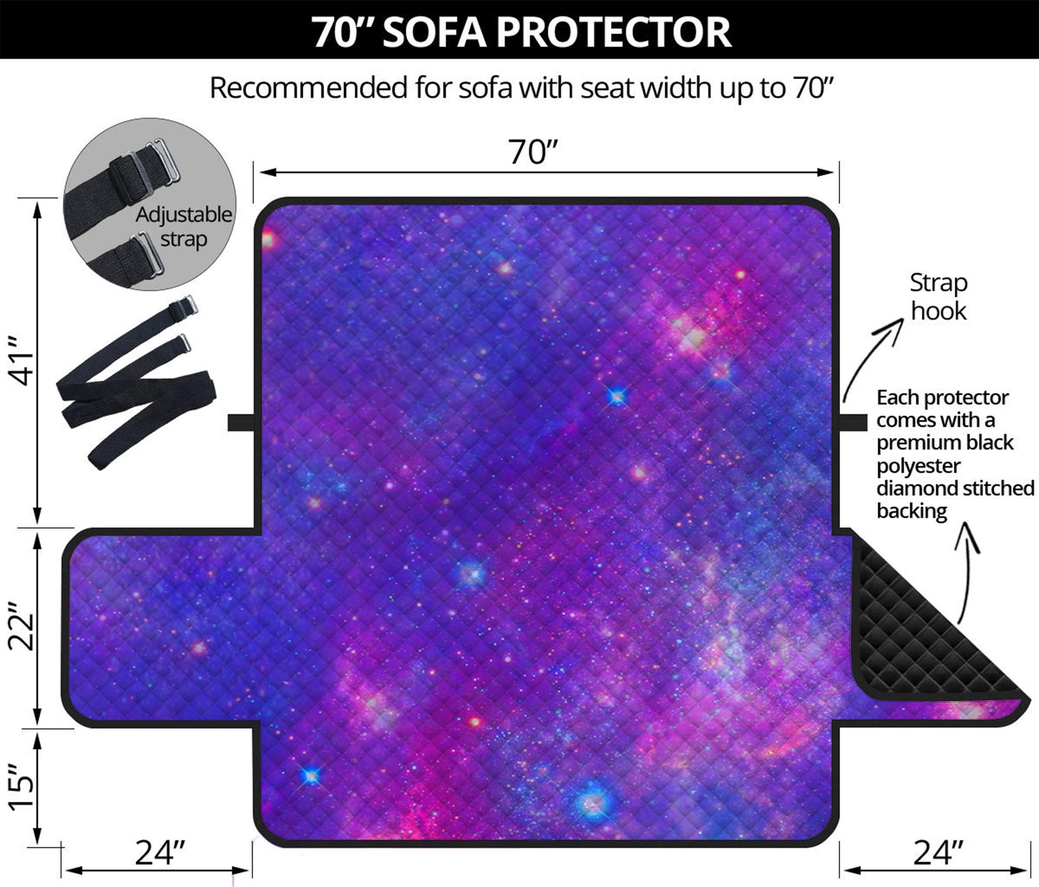 Purple Stardust Cloud Galaxy Space Print Sofa Protector