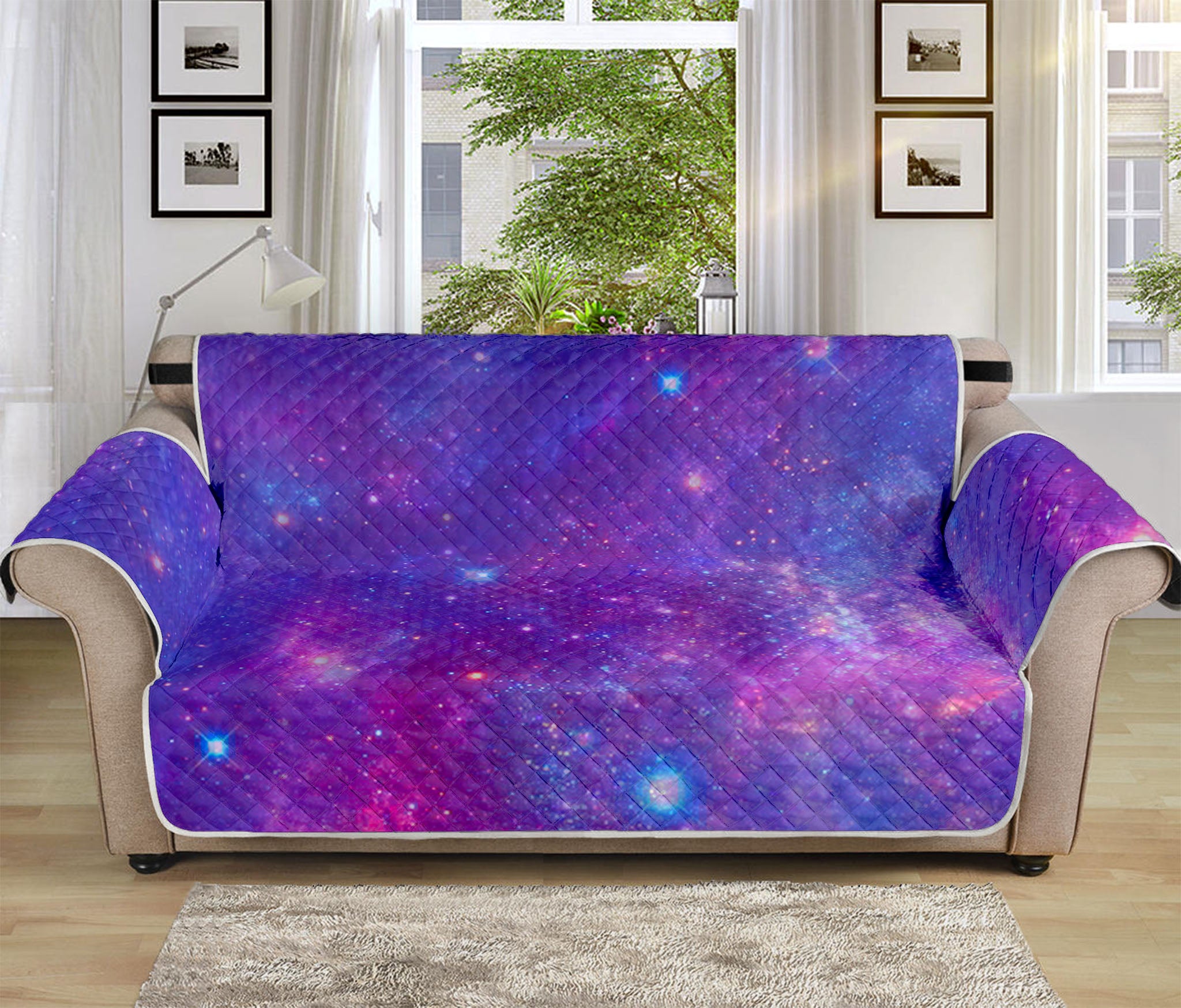 Purple Stardust Cloud Galaxy Space Print Sofa Protector