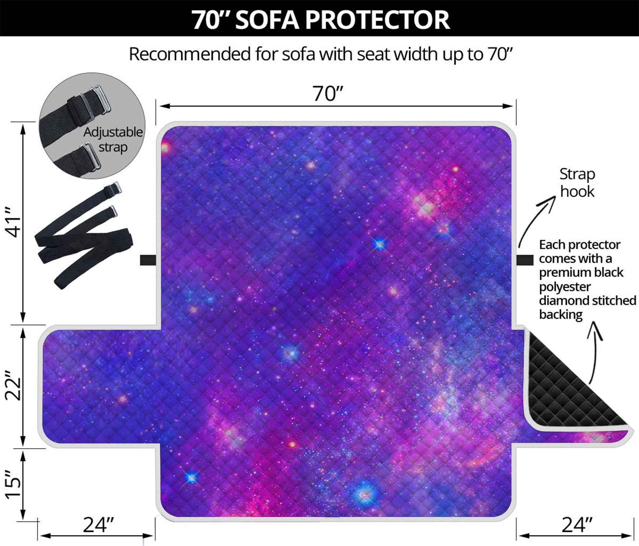 Purple Stardust Cloud Galaxy Space Print Sofa Protector