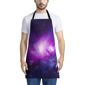 Purple Starfield Galaxy Space Print Apron