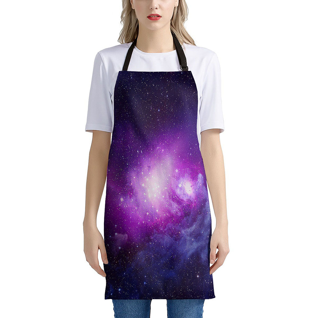 Purple Starfield Galaxy Space Print Apron