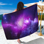 Purple Starfield Galaxy Space Print Beach Sarong Wrap