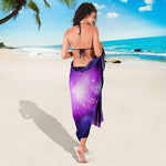 Purple Starfield Galaxy Space Print Beach Sarong Wrap