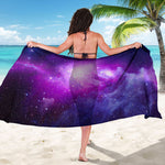 Purple Starfield Galaxy Space Print Beach Sarong Wrap