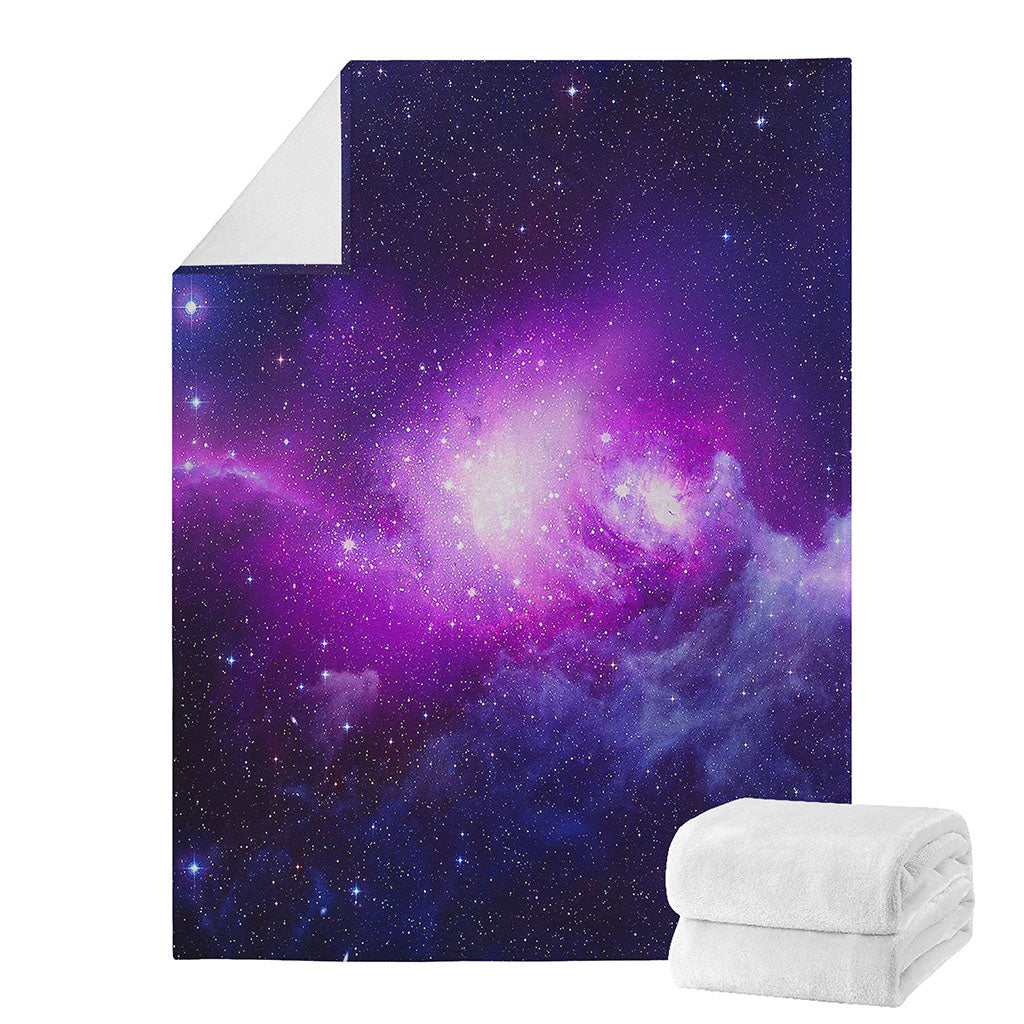Purple Starfield Galaxy Space Print Blanket