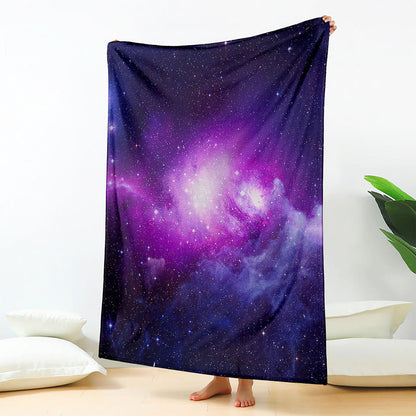Purple Starfield Galaxy Space Print Blanket