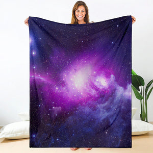 Purple Starfield Galaxy Space Print Blanket