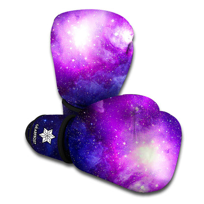 Purple Starfield Galaxy Space Print Boxing Gloves