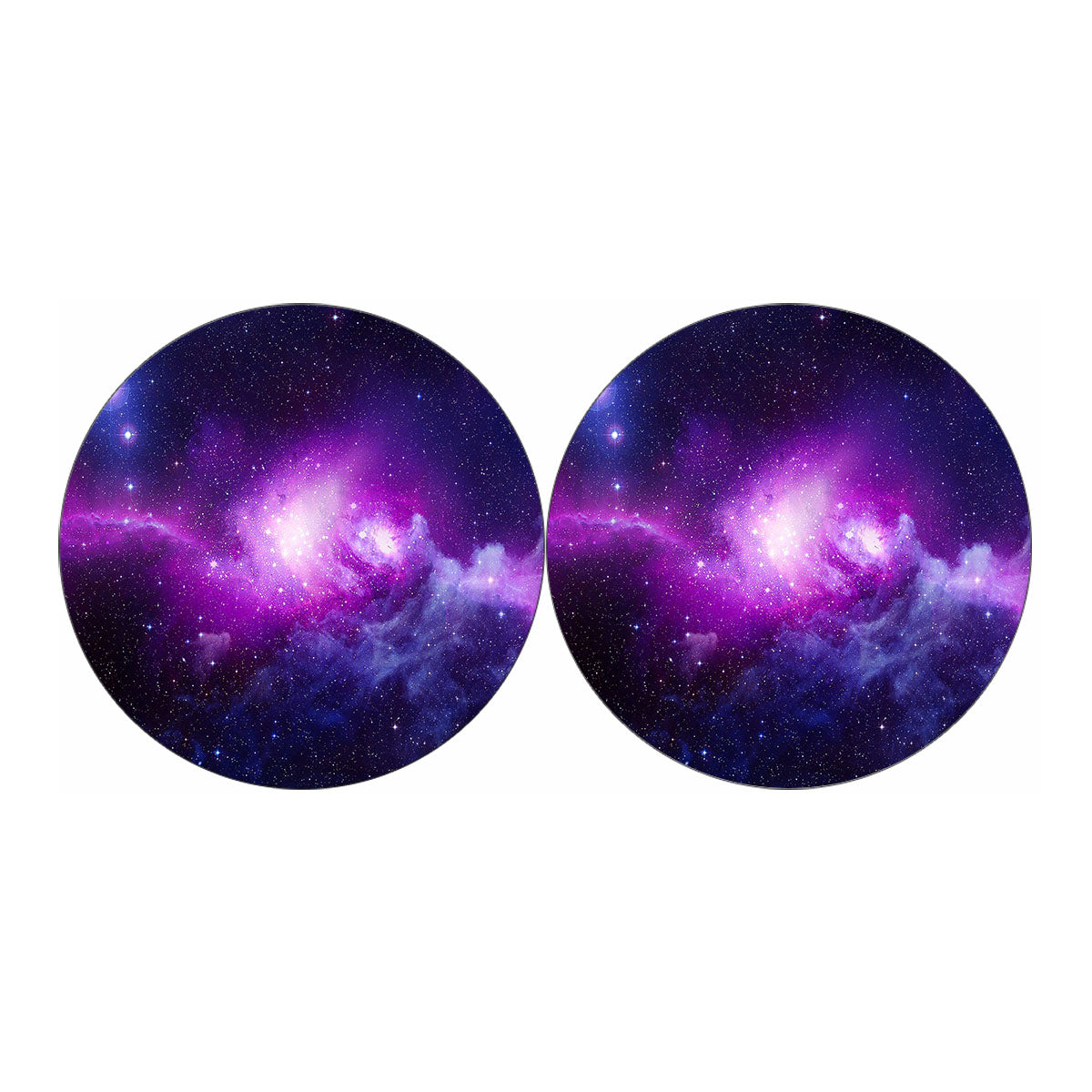 Purple Starfield Galaxy Space Print Car Coasters