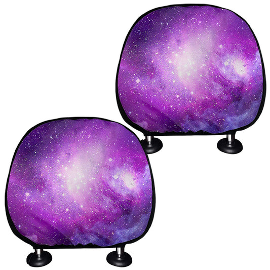 Purple Starfield Galaxy Space Print Car Headrest Covers