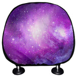 Purple Starfield Galaxy Space Print Car Headrest Covers