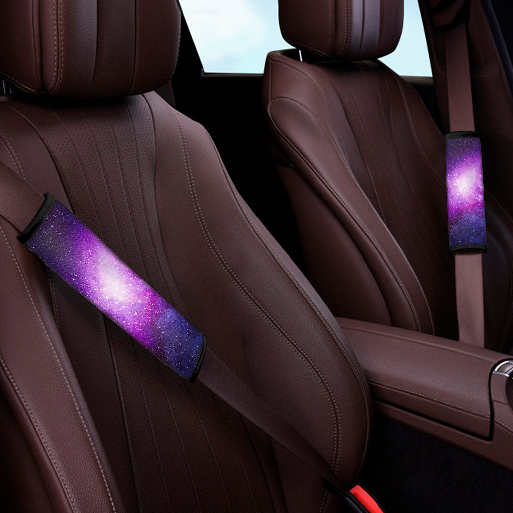 Purple Starfield Galaxy Space Print Car Seat Belt Covers