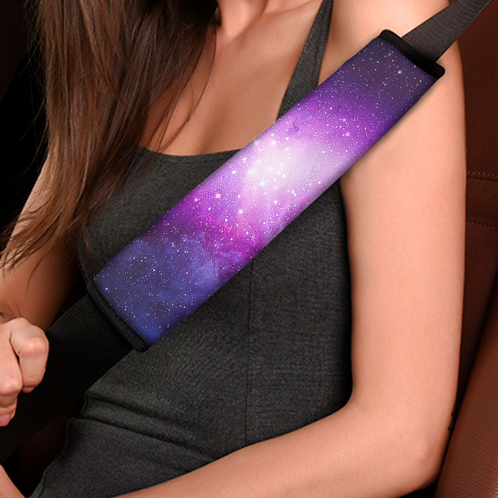 Purple Starfield Galaxy Space Print Car Seat Belt Covers