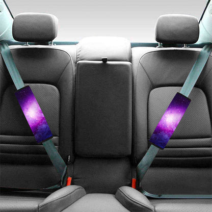 Purple Starfield Galaxy Space Print Car Seat Belt Covers
