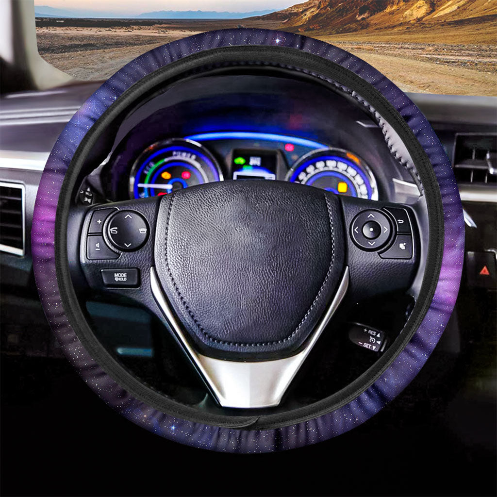 Purple Starfield Galaxy Space Print Car Steering Wheel Cover