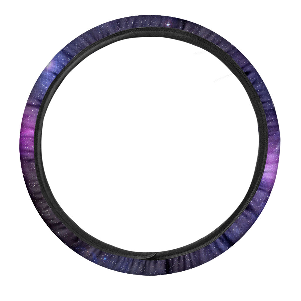 Purple Starfield Galaxy Space Print Car Steering Wheel Cover