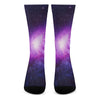Purple Starfield Galaxy Space Print Crew Socks