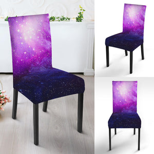 Purple Starfield Galaxy Space Print Dining Chair Slipcover