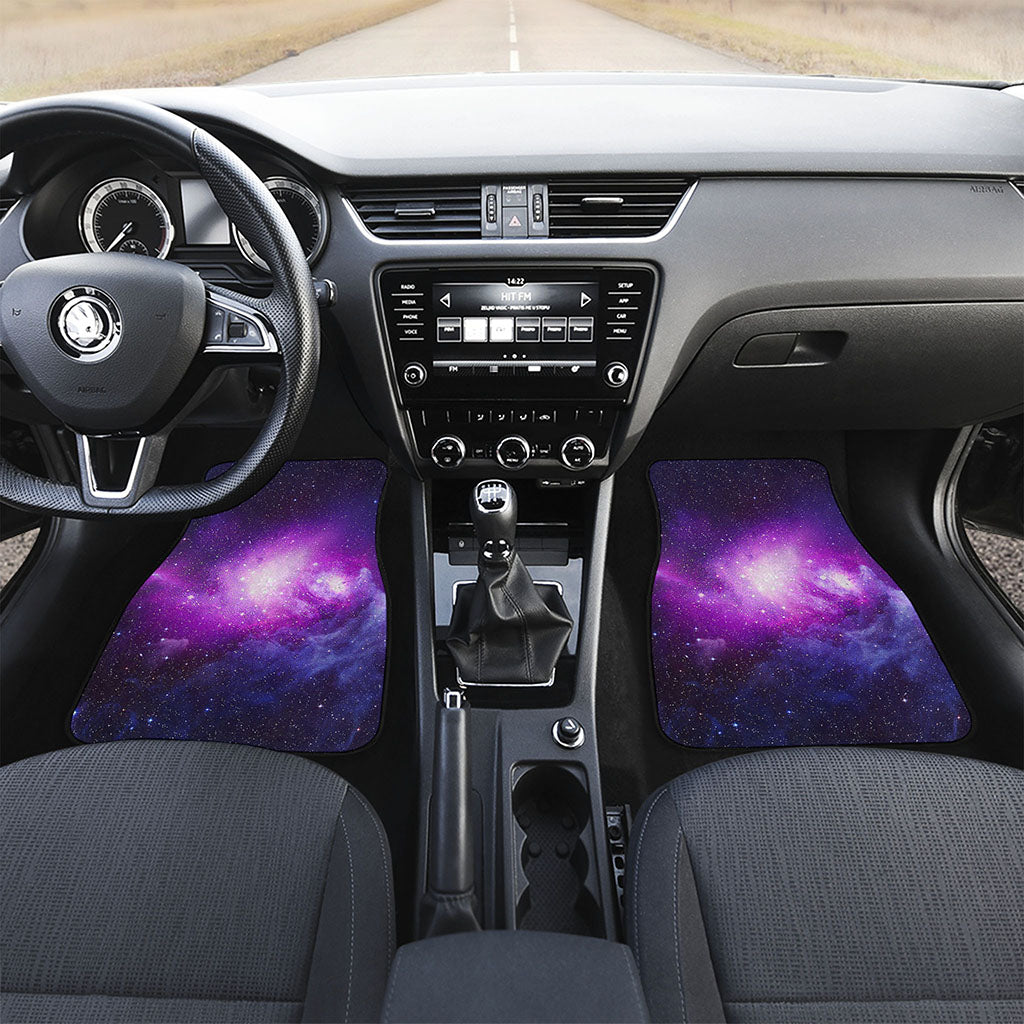 Purple Starfield Galaxy Space Print Front and Back Car Floor Mats