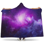 Purple Starfield Galaxy Space Print Hooded Blanket