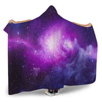 Purple Starfield Galaxy Space Print Hooded Blanket