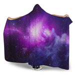 Purple Starfield Galaxy Space Print Hooded Blanket