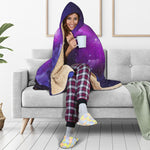 Purple Starfield Galaxy Space Print Hooded Blanket